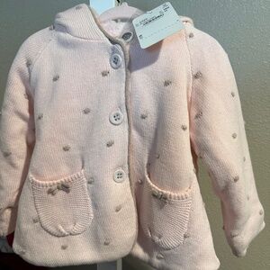 Mayoral Girls Jacket Size 18 Month Pink w/Grey Dots NWT